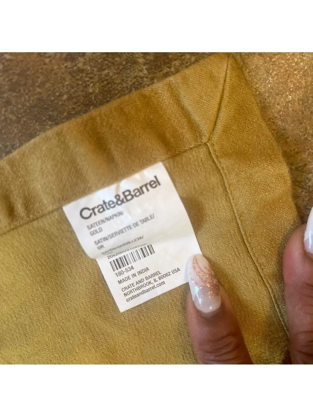 Crate & Barrel Napkin Table Linens Set of 6 Rayon Cotton Sateen Sage Green